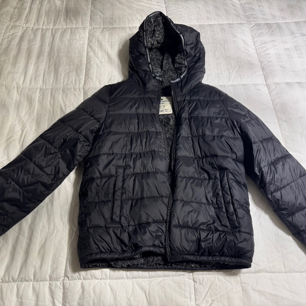 Abercrombie cozy performance kids jacket, black, size 13/14
